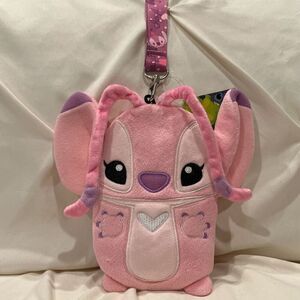 Disney Lilo & Stitch Angel Plush Pouch Lanyard NWT ID Lanyard Coin pouch 💗